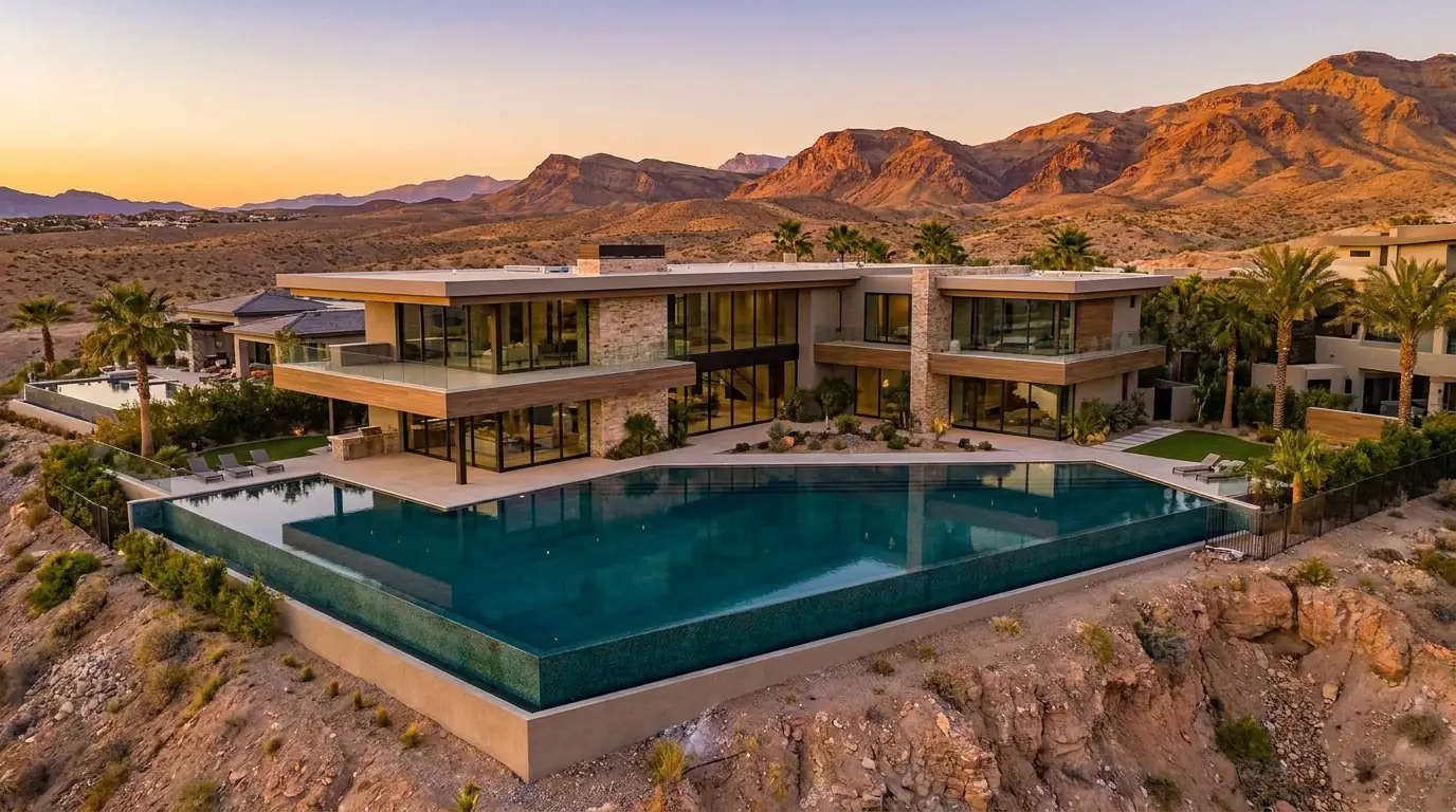 Aerial view of a Las Vegas luxury property