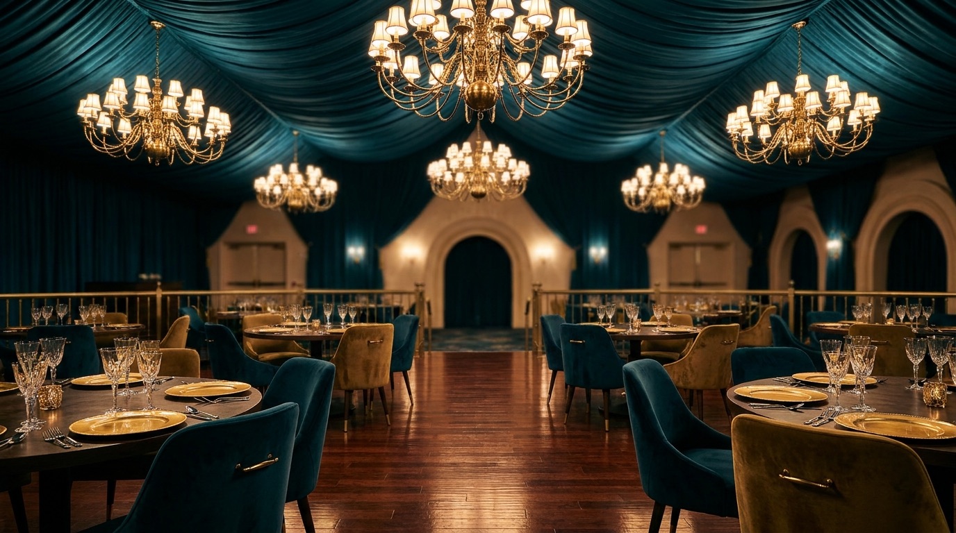 Elegant Las Vegas ballroom set for an event
