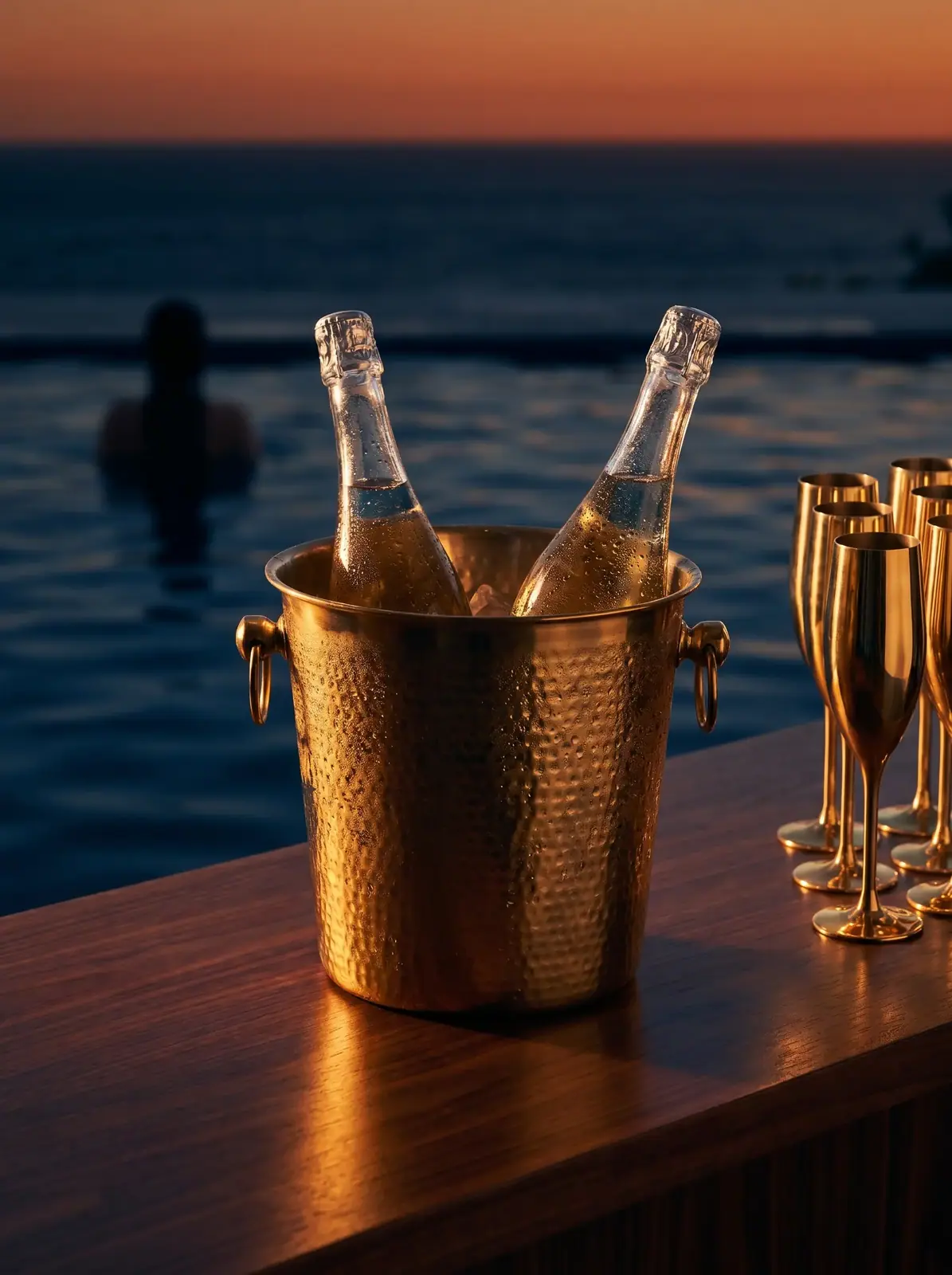 Outdoor bar photographed at a beach club amenity