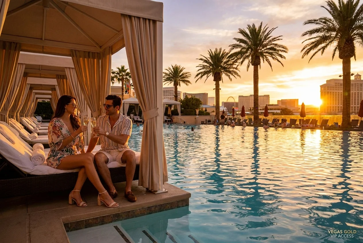 Poolside cabana photographed at a private beach club