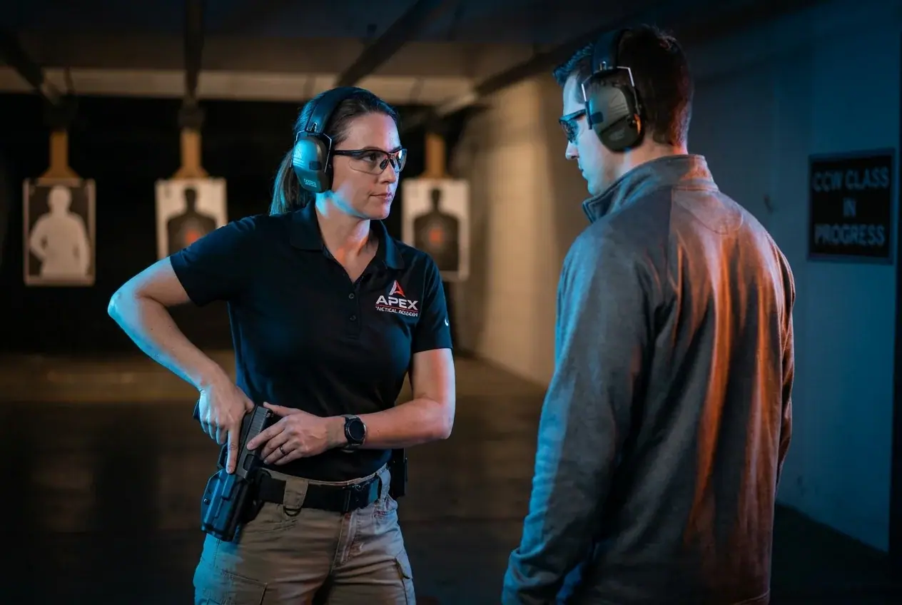 Instructor teaching a concealed carry class