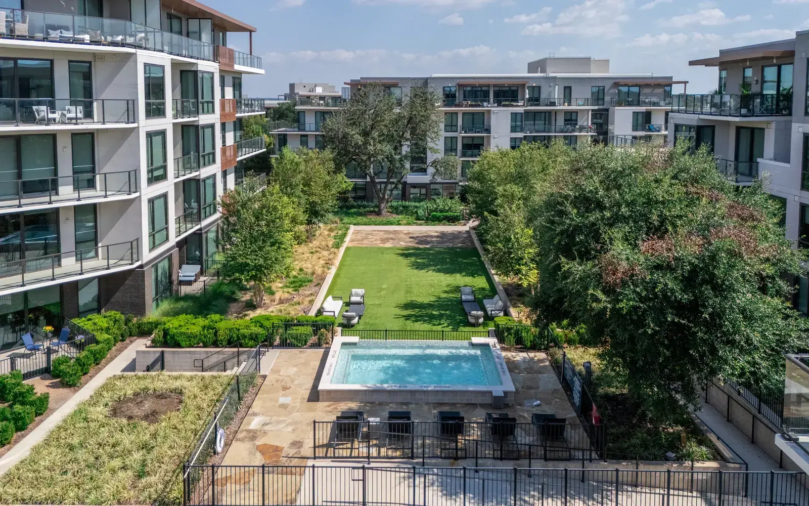Aerial architectural photograph of The Drey Hotel in Dallas by Picture Perfect Video