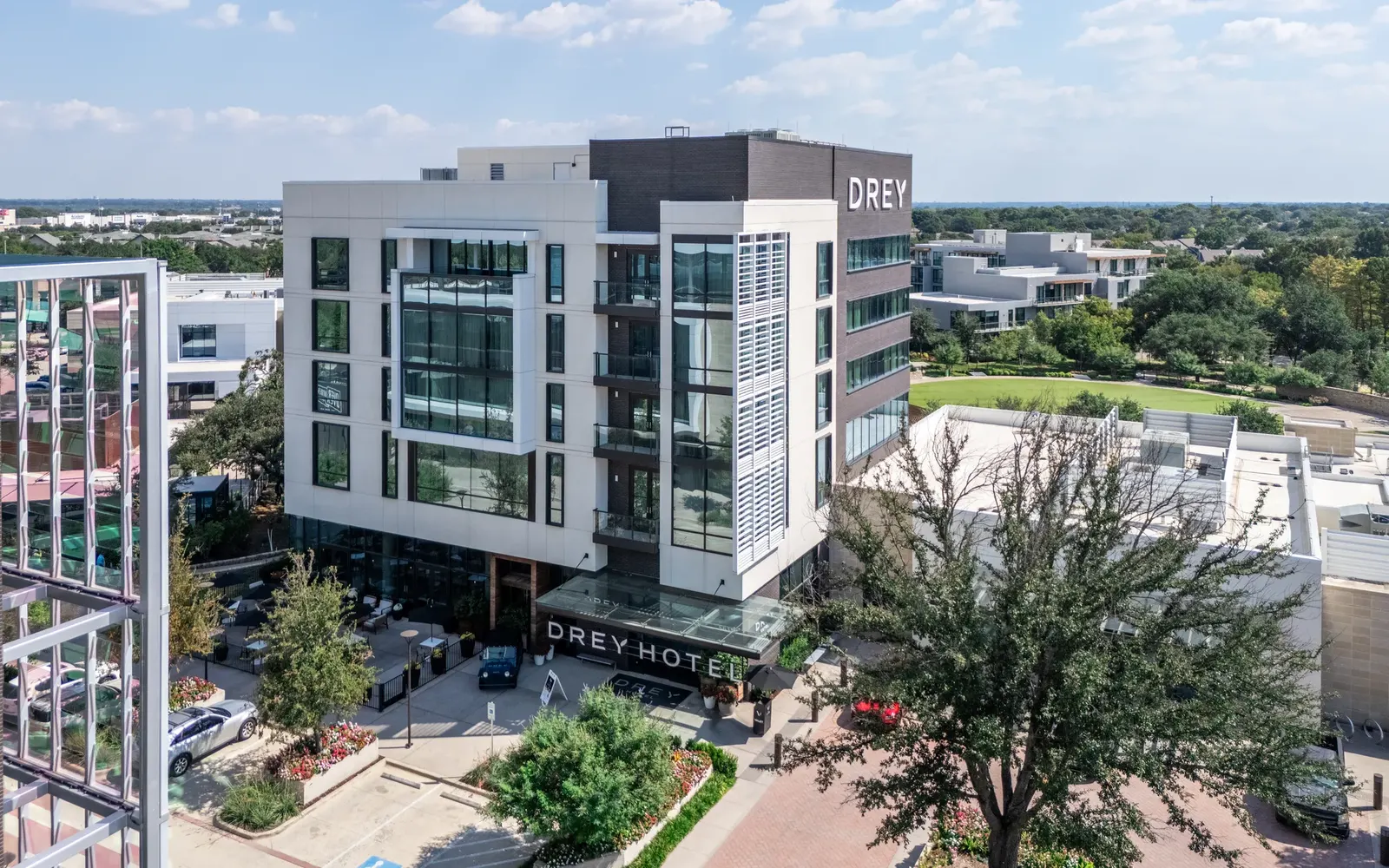 Golden hour drone aerial over a Dallas property, filmed by Picture Perfect Video