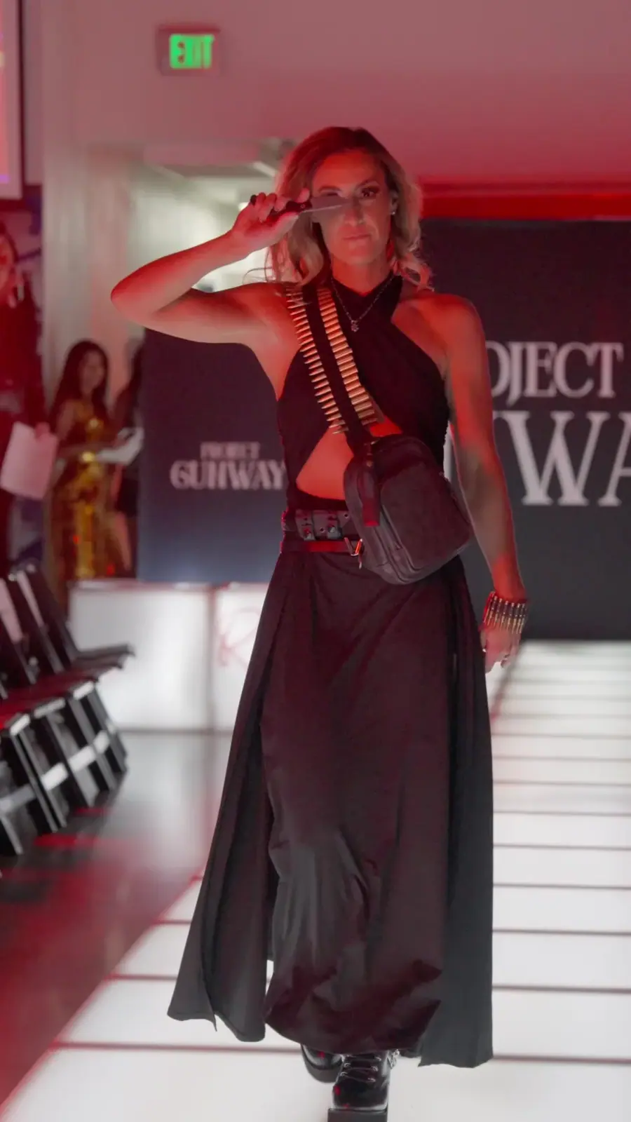 Guests photographed at a fashion brand event