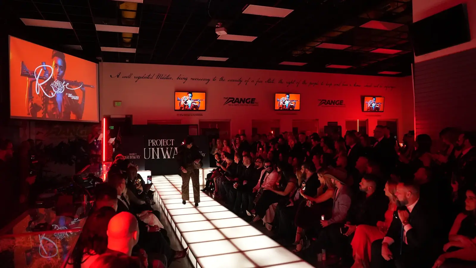 Collection look photographed under show lighting