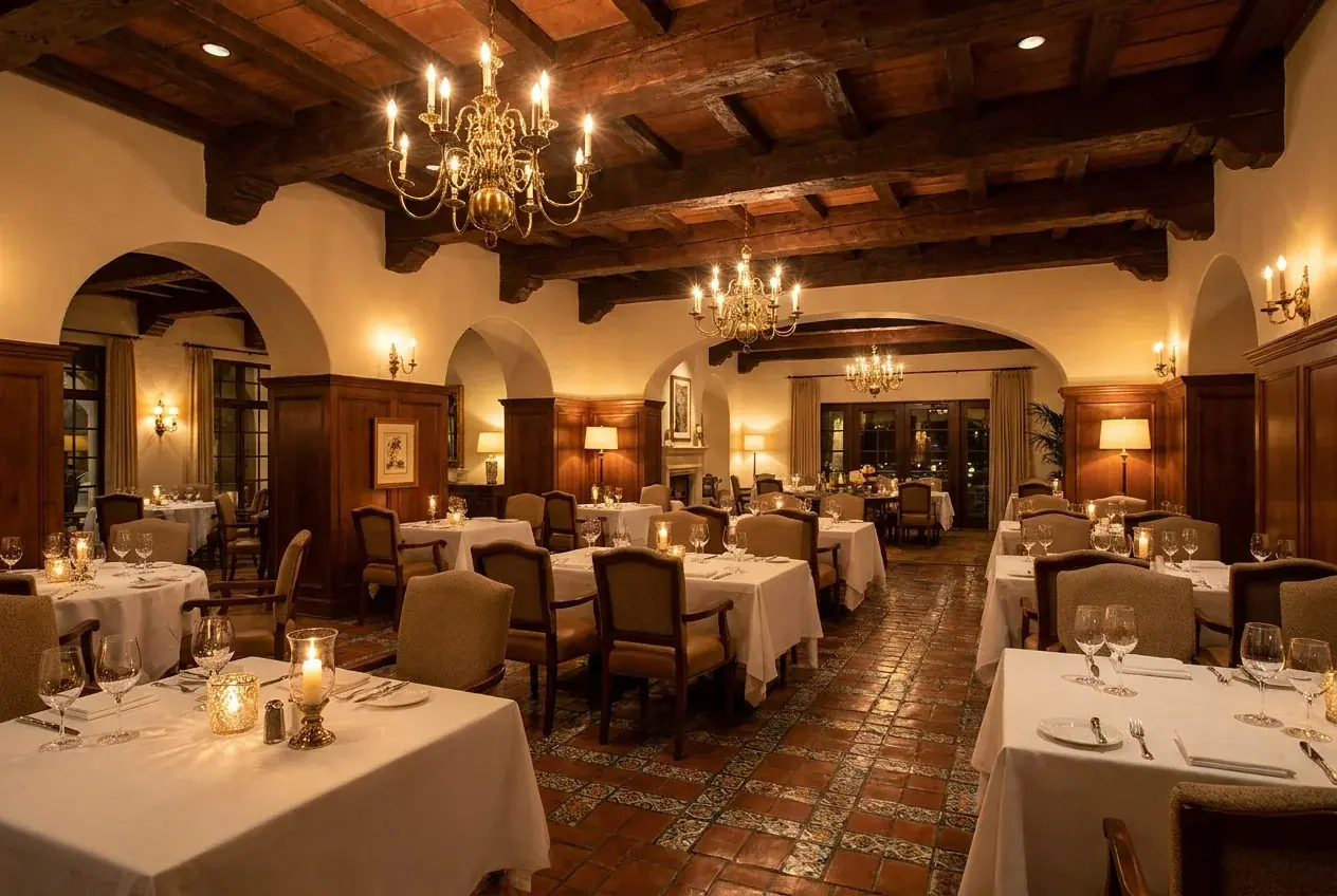 Hotel dining room photographed for a hospitality brand