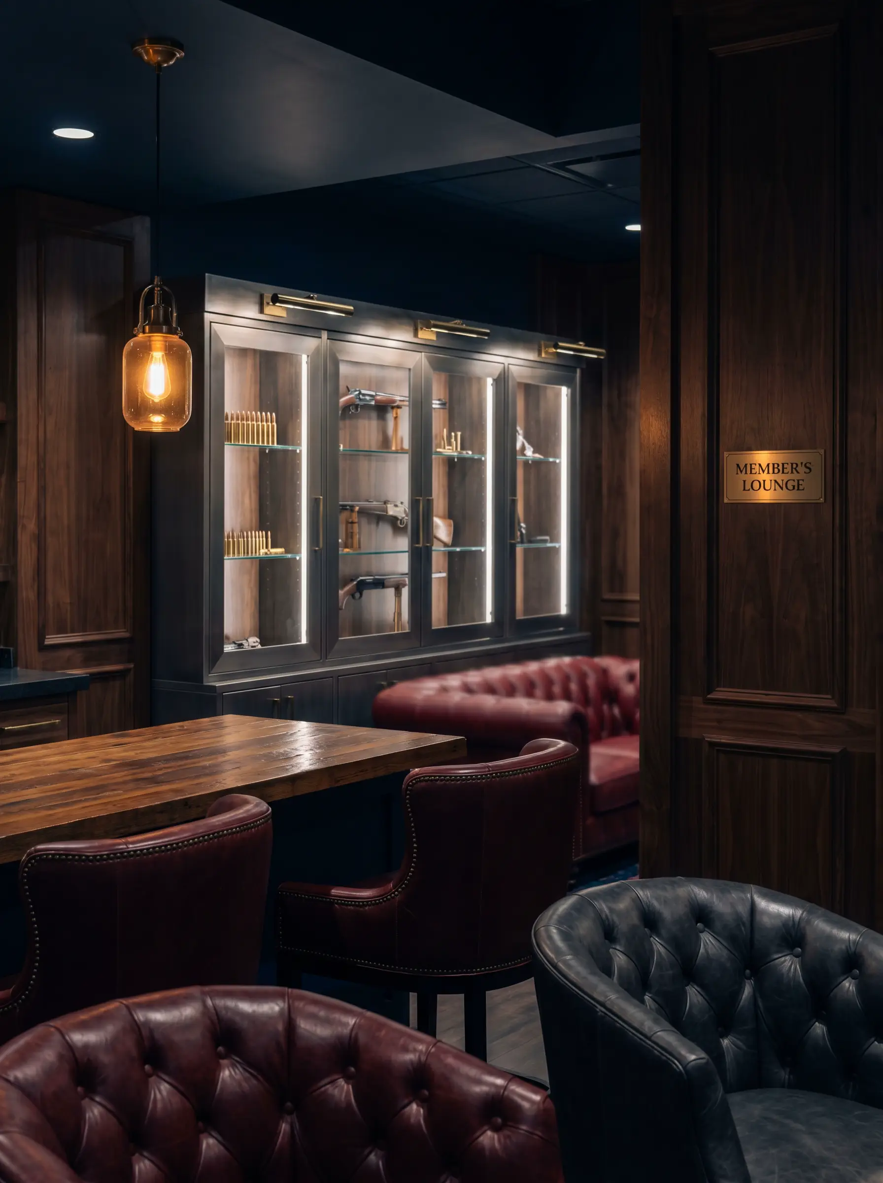 Range lounge and retail area photographed for a facility brand film