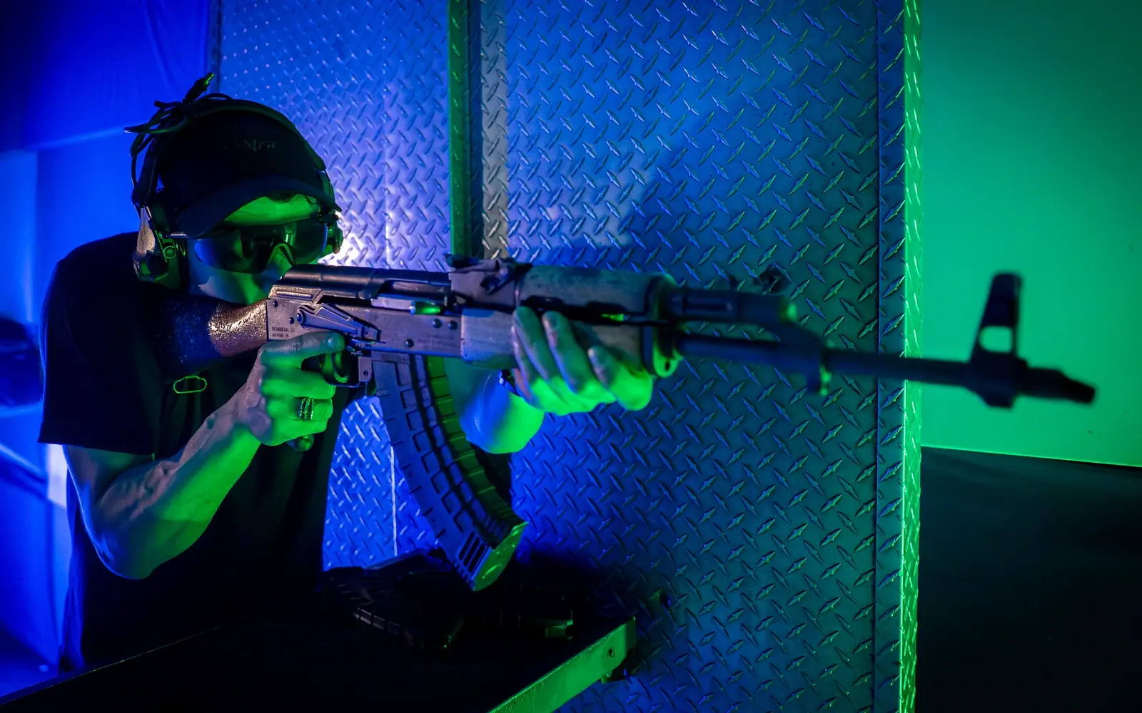 Action still captured during a video and photo content day at The Range 702