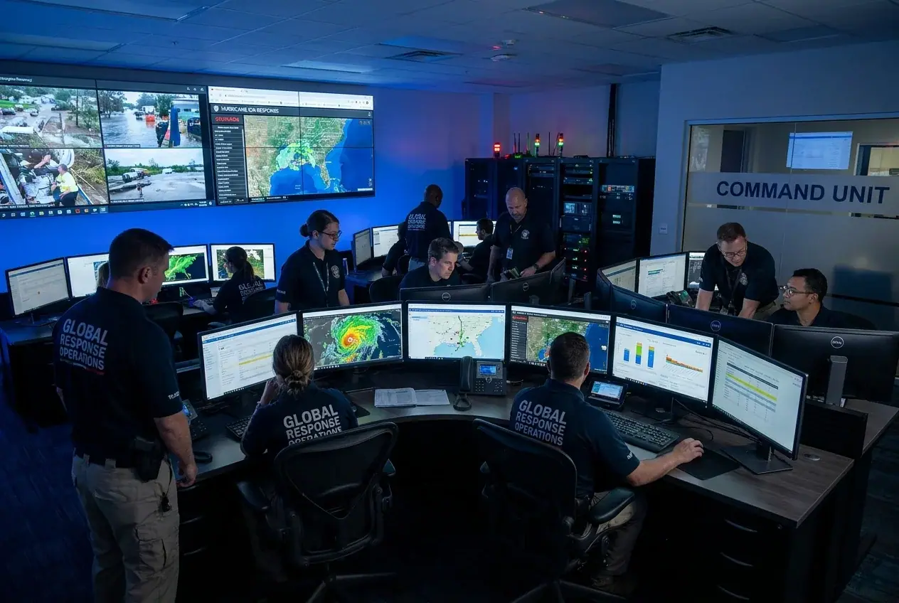 Command post photographed during a deployment