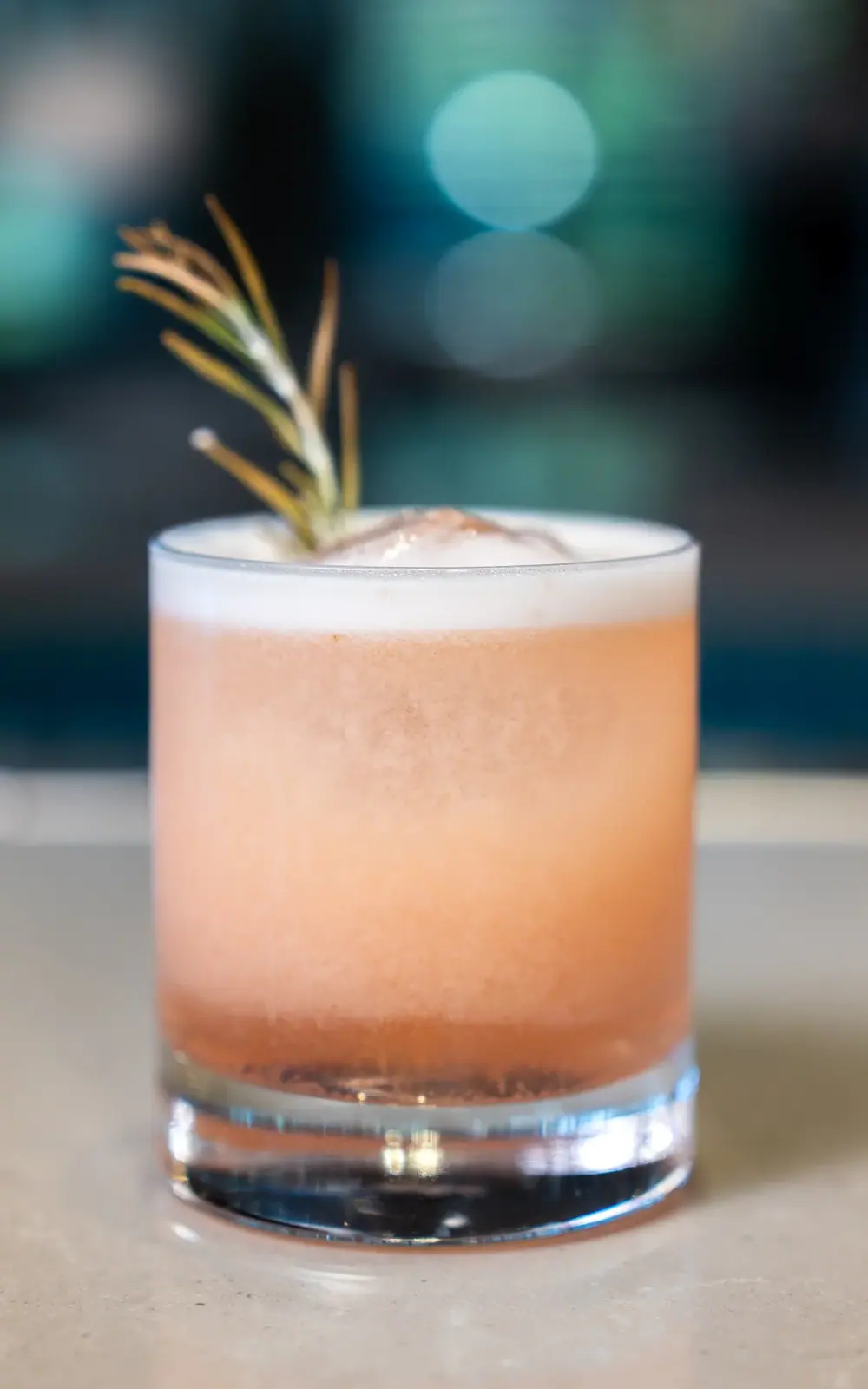 Craft cocktail photographed for a club beverage menu